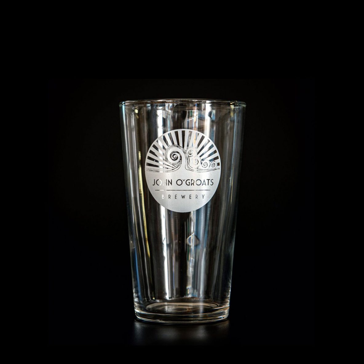 Straight sided halfpint glass John O' Groats Brewery